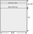 150 Pcs 5-1 2   X 7-1 2   Clear Cellophane Cello Bags thick Greeting Card Plasti