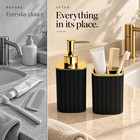 2pcs Black Gold Bathroom Set  Soap Dispenser   Toothbrush Holder  Modern