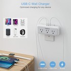 5 Outlet Extender Surge Protector Multi Plug Wall Adapter Usb C Charger Ports   