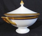 Hutschenreuther Soup Tureen Covered Serving Bowl Cobalt Blue Gold Encrusted