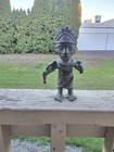 Old Tribal Benin Bronze Warrior  Figure    ---  Nigeria Bn 54