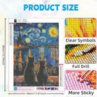 Diamond Painting Kits For Adults  The Starry Night Cats 5d Diamond Art Km764-1