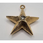 Estee Lauder Star Solid Perfume Compact 2003 Gold Tone Crystal Pendant