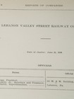 1909 Rr Document Lebanon Valley Street Railway Trolley Streetcar Lebanon Pa 