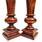 2 Baluster Wood Carving Column 14 25 In Antique French Architectural Salvage