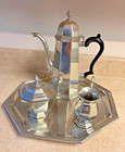 Vintage Kirk Stieff Pewter Tea And Coffee Serving Set - With Tray   Box