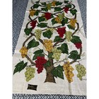 Vintage Kay Dee Hand Prints Pure Linen Tea Towel Lois Long Grape Arbor Design