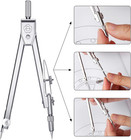 Student Geometry Math Set  Drawing Compass And 6 Inch Blue Swing Arm Protractors