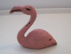 Vintage Cast Iron Flamingo Paperweight Figurine Small 3       Tall Primitive Look