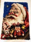 Vintage Santa Claus Latch Hook Rug 27    X 40    Christmas Wall Hanging  Huge