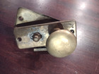 1890 s Antique Victorian Brass Screen Door Knob   Locking Latch Handle Set