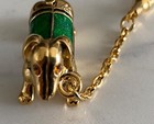 2003 Estee Lauder Solid Perfume Compact  Dalmatian With A Leash Dog Green Accent
