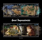 Great Impressionists Paintings Art Mnh Stamps 2023 Sierra Leone M s   2 S s