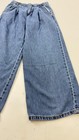 Zara Jeans Youth 11-12 Blue Wide Leg Baggy Denim Pants Pleated High Rise