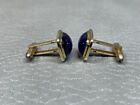Vintage Purple And Blue Stone Yellow Gold Filled Cuff Links