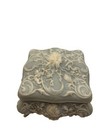 Vintage Incolay Sage Green Stone Carved Hinged Music Jewelry Box    edelweiss   