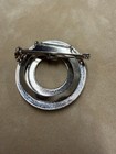 Vintage Textured Wreath Silver Tone Scarf Clip 1-5 8 