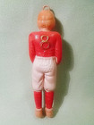 Christmas Ornament Celluloid Football Player Occupied Japan 4    White   Red  8