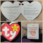      Pugsly      1997 Ty Beanie Babies Light Brown   Black Pug Dog Baby  mwmt 