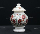 12  Marble Vase Pot  Floral Gemstone Inlay  Decorative Vase Pot flower Pot Decor
