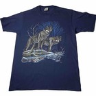 Vintage 80   s Wolf T Shirt Cotton Grove Designs Graphic T-shirt 1980 Medium M