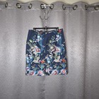 Tahari Arthur S  Levine Floral Pencil Skirt Navy Multicolor Size 10
