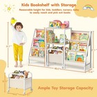 Kids Bookshelf And Toy Storage 2 Sided Child Montessori Bookshelf  Large Toddler