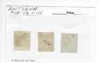 Early Queen Victoria Antigua Stamps  Scott  12  13 And 15 - Used 