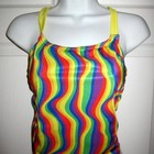 Speedo Eco Endurance Rainbow One Piece Swimsuit Size 34  8  Open Back Swim