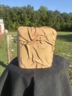 Leather Wrapped Tissue Box Holder Grinchels Face Signed 2014 Handmade Oddity