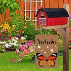 Welcome Monarch Garden Flag 12 5x18 Inch Double Sided Burlap For Yard Butterfly