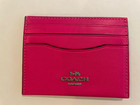 Coach Slim Id Card Case - Cbx13 Dragonfruit Pink Smooth Leather