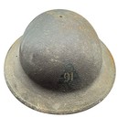 Wwi Us Army M1917 Helmet Shell   Liner  Chin Strap 91st Infantry Division