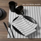 Native Fab Gray Striped Cloth Napkins - Set Of 4  18 x18  100  Cotton  Soft