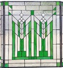 Tiffany Style Stained Glass Mission Arts   Crafts Fireplace Screen 38  X 26    