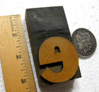 Vintage Letterpress Wood Type Large Lc E   Excellent Old Letter 