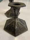 Candle Holders Pair Dutch Antique Solid Brass Vintage Original Sturdy Set Of 2