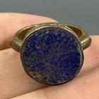 Very Old Ancient Roman Bronze Lapis Stone Unique Style Ring