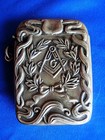 Vintage Antique Masonic Vesta Tobacco Copper   Match Safe Figural Holder Vesta