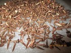 125--vintage 3 8    Long Solid Copper Tacks Sharp Point s 5 32    Wide Head  Nos-usa