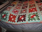 Vintage 1950 s-60 s Handmade  84 X 84 Inch Light Weigt Multi Color Message Quilt