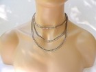Vintage Monet 4 Piece Jewelry Lot Signed 54  Chain Necklace Silvertone Bangles