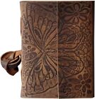 Butterfly Handmade Vintage Leather Journal Flower Embossed Office Notebook