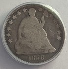 1858 Liberty Seated Half Dime Anacs  Good 4 5c Silver
