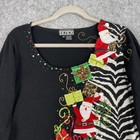 Vintage Berek Sweater Womens Xl Christmas Santa Beaded Sequin Embellished Artsy