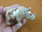  y-rhi-400  Red Gray Rhinoceros Rhino Carving Gemstone Soapstone Figurine Peru
