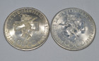 Lot Of 2 1968 Olympic Mexican 25 Pesos 0 72 Fine Silver 0 52 Troy Oz  Each