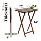 Pj Wood Folding Tv Tray Tables With Compact Storage Rack  Honey Oak  5 Piece Set