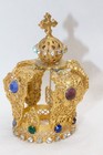 Vintage Infant Of Prague Baby Jesus Jeweled Filigree Gold Crown    Needs Repair
