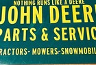 John Deere Parts   Service Metal Sign Tractors Mowers Snowmobiles Size 30  X 18 
